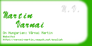 martin varnai business card